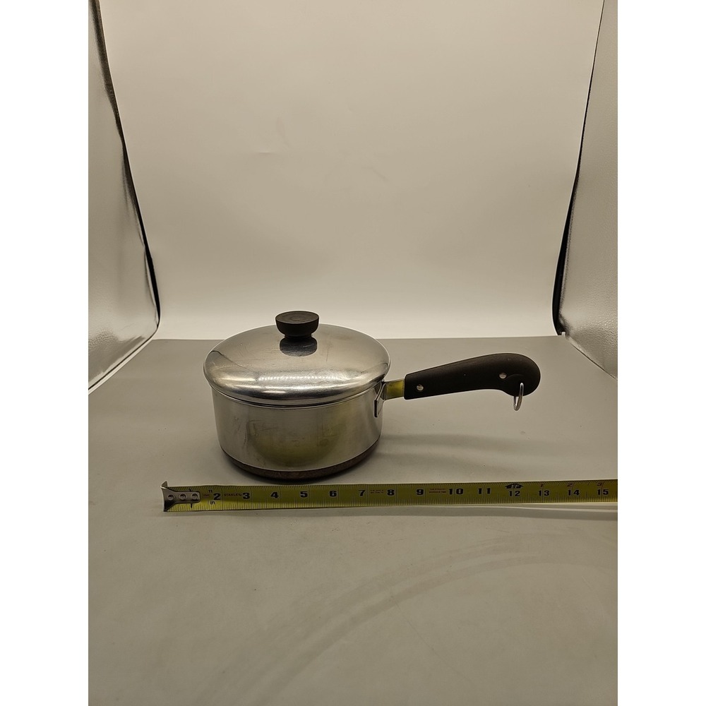 Revere Ware 1 1/2 (1.5) Quart Saucepan Pot  Copper Bottom EUC